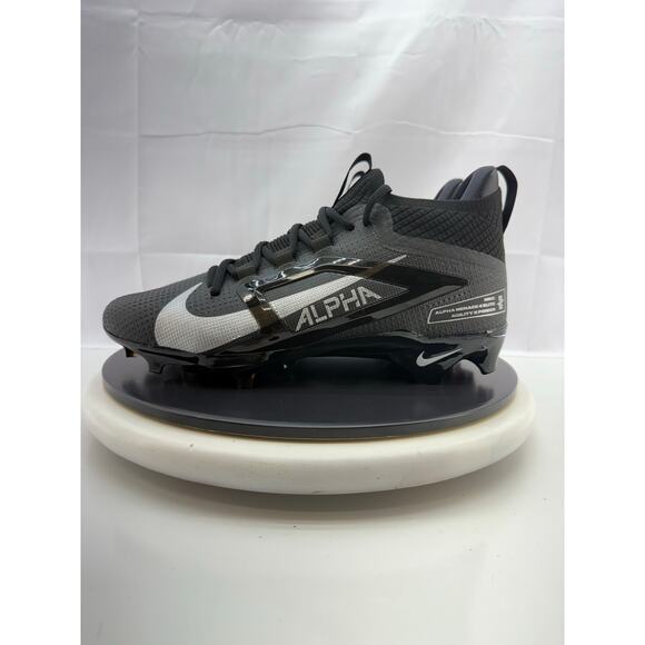 Nike Alpha Menace 4 Elite Men's Size 10 Black Silver Football Cleats FD7036-002 - Picture 1 of 9